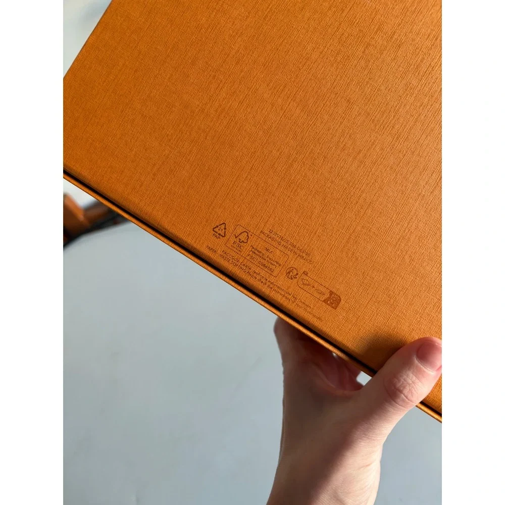 Louis Vuitton Orange Magnetic Gift Box with Blue Ribbon 11x7x3.25 Storage